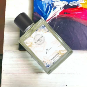 aura perfume fresh floral fragrance elegant feminine scent bottle