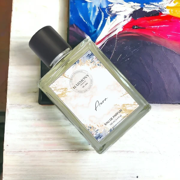 aura perfume fresh floral fragrance elegant feminine scent bottle